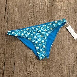 Poupette St. Barth Isma Bikini Bottoms in Blue Daisy.